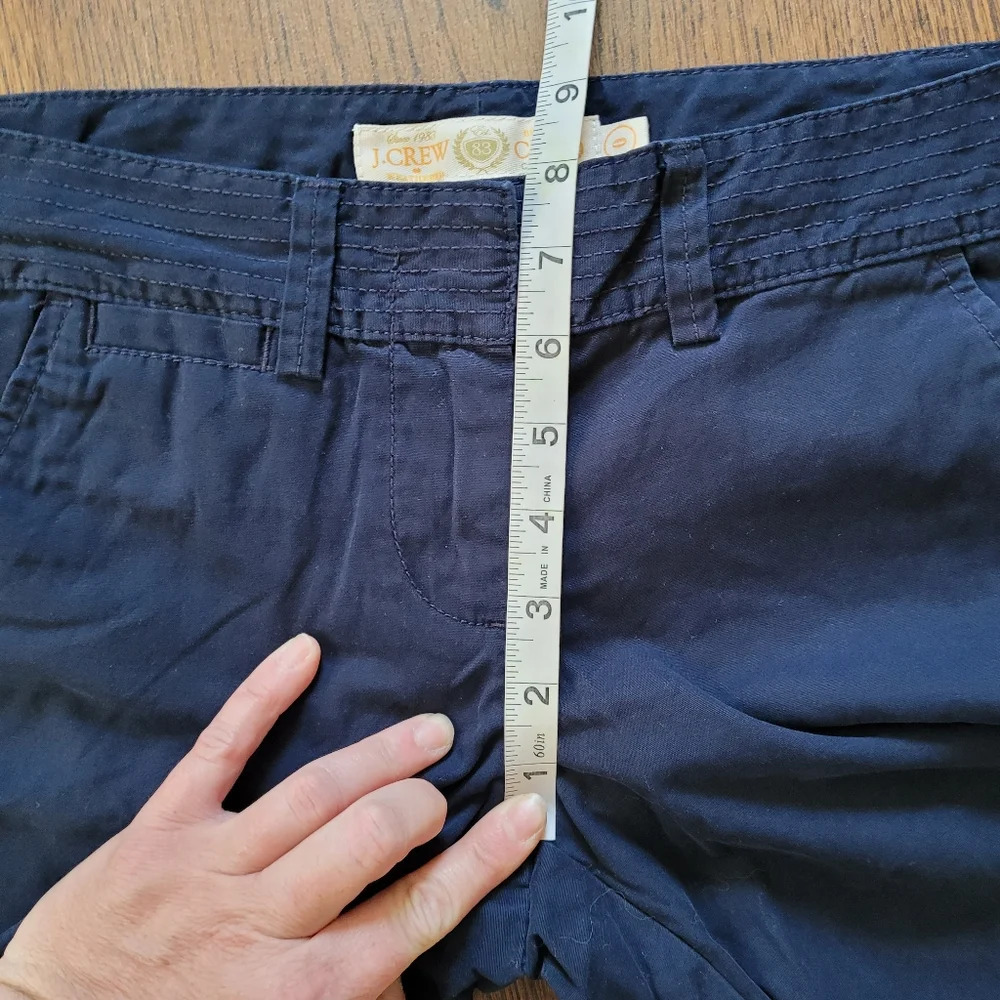J. Crew Navy Blue Chino Classic Twill Cotton Shorts City Fit Size Women's 0 - Picture 5 of 8